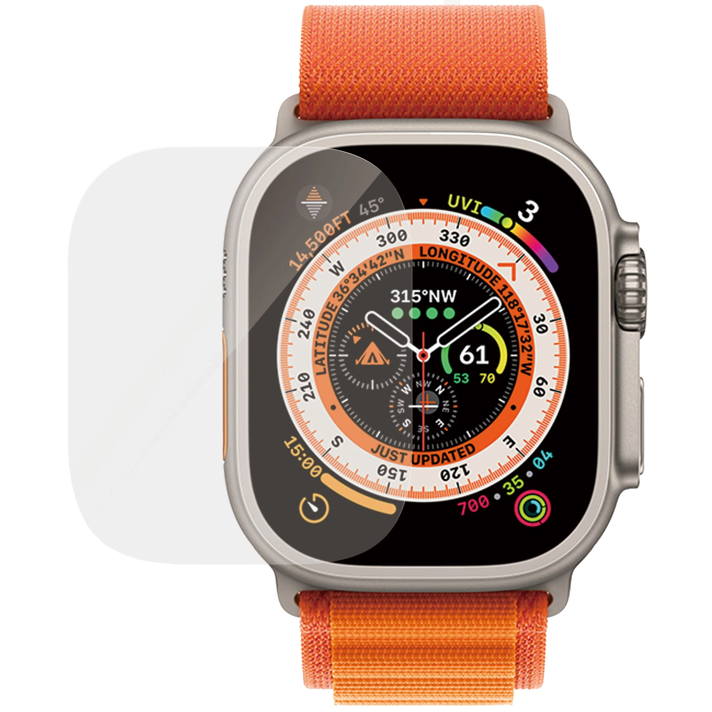 Antybakteryjne szkło hartowane PanzerGlass Ultra-Wide Fit do Apple Watch Ultra 49mm